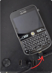 Device connected via USB ready for flashing