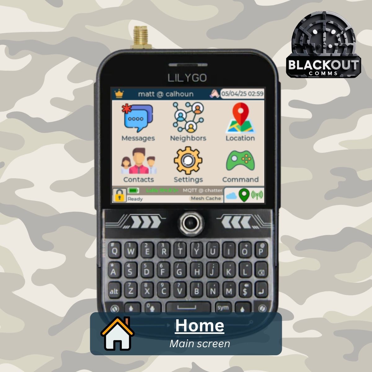 Home Screen on a T-Deck Plus